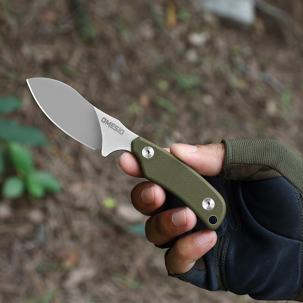 Omesio Nessmuk EDC Neck Knife | D2 Steel Full Tang Fixed Blade with Kydex Sheath