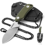 Omesio Nessmuk EDC Neck Knife | D2 Steel Full Tang Fixed Blade with Kydex Sheath