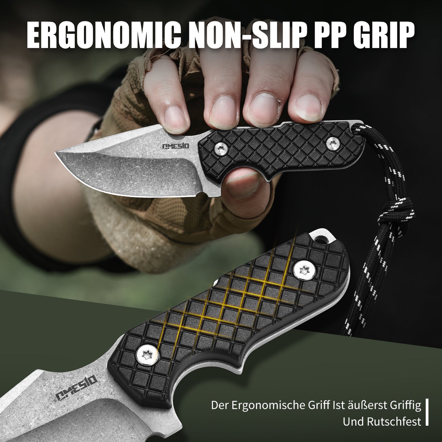 Omesio  M-ZS21 EDC Knife mit Kydex-Scheide