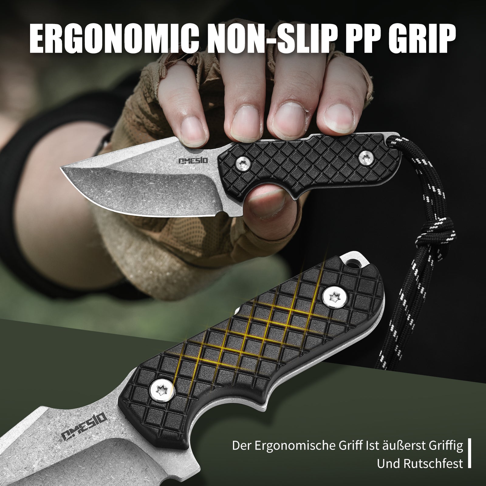 Omesio  M-ZS21 EDC Knife mit Kydex-Scheide
