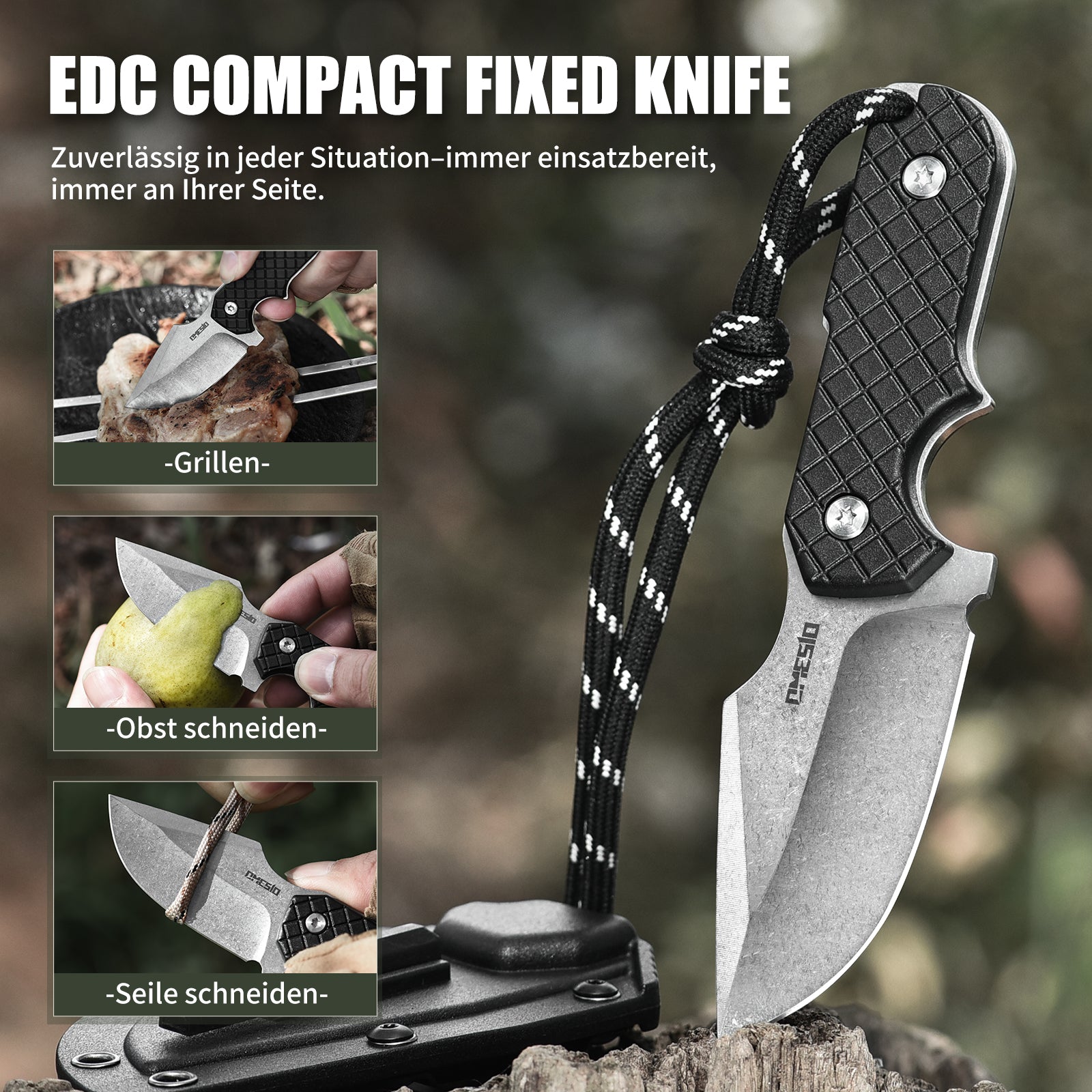 Omesio  M-ZS21 EDC Knife mit Kydex-Scheide