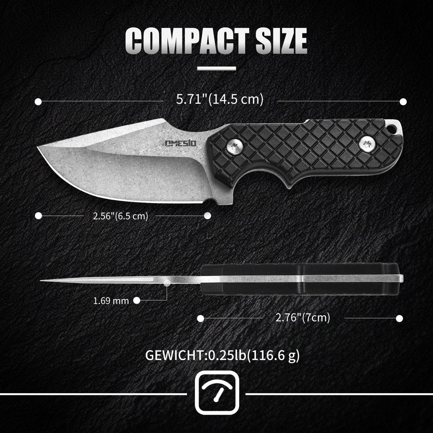Omesio  M-ZS21 EDC Knife mit Kydex-Scheide