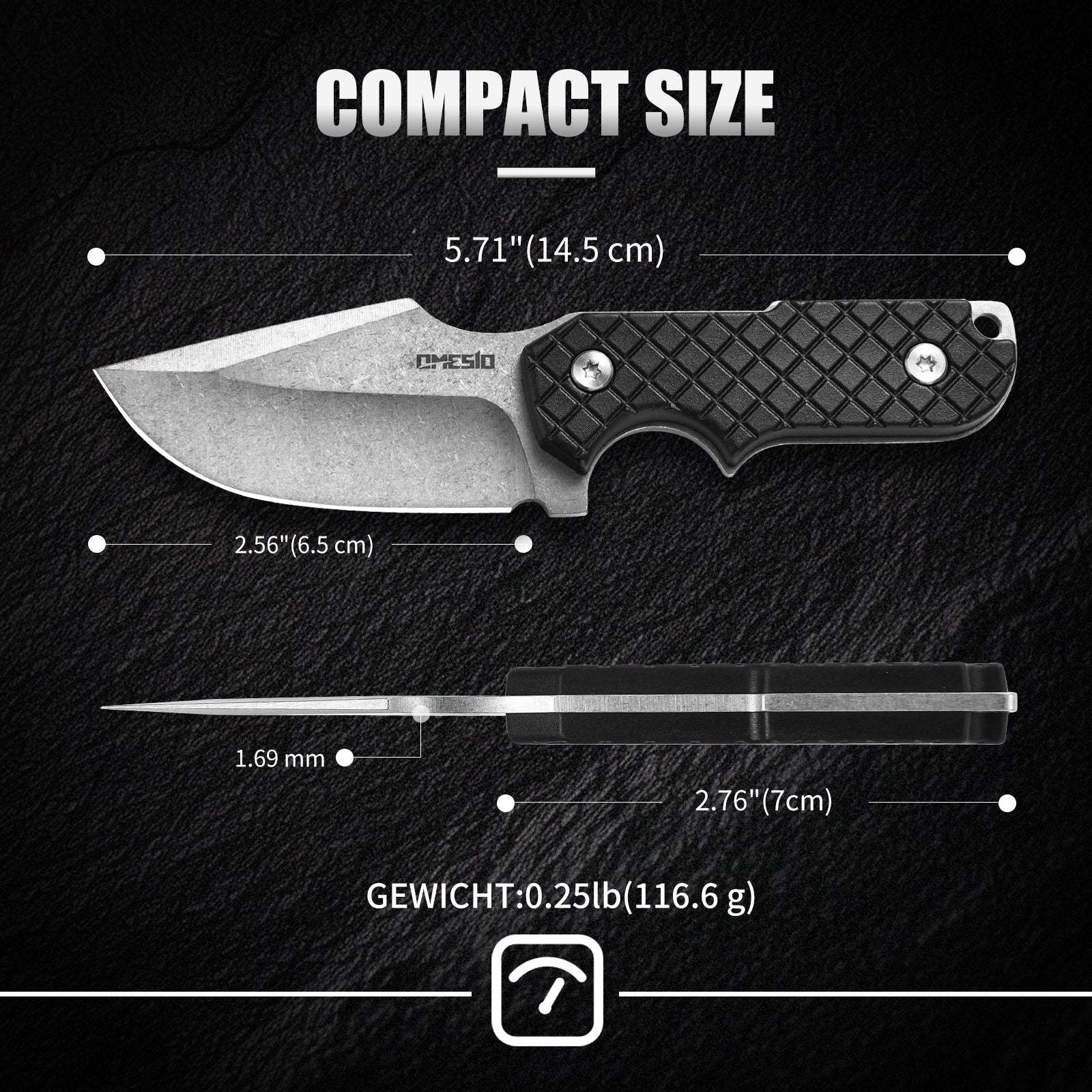 Omesio  M-ZS21 EDC Knife mit Kydex-Scheide