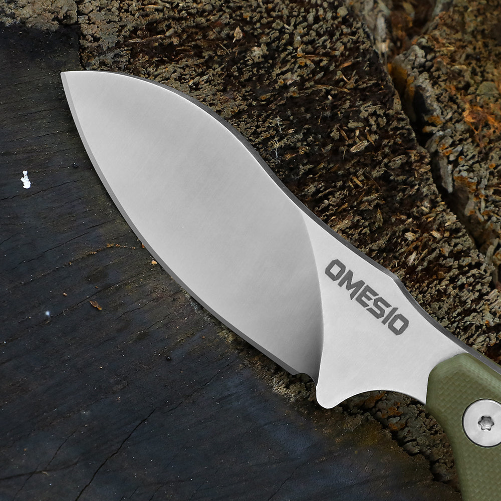 Omesio Nessmuk EDC Neck Knife | D2 Steel Full Tang Fixed Blade with Kydex Sheath