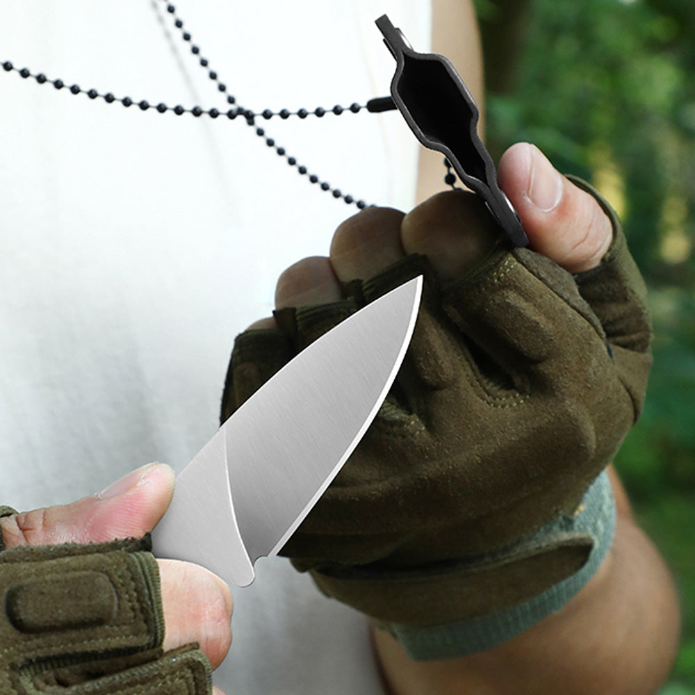 Coltello a lama fissa Omesio Compact D2 con fodero in Kydex