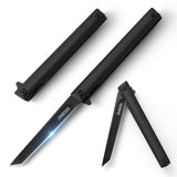 Omesio EDC Slim Tanto Knife | Liner Lock & Flipper Open