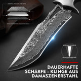 Coltello a lama fissa in acciaio Damasco Full Tang Omesio