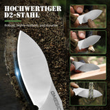 Omesio Nessmuk EDC Neck Knife | D2 Steel Full Tang Fixed Blade with Kydex Sheath