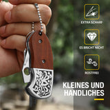 Omesio Mini Wooden Keychain Knife - Crimson Red