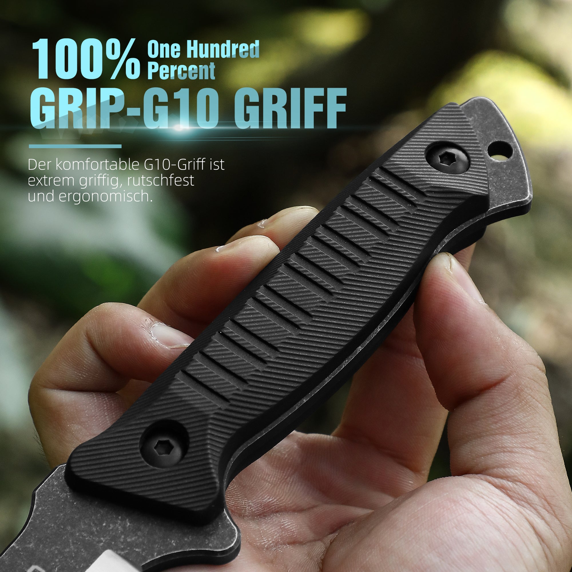 Omesio Tactical Tanto Knife | G10 Handle & Kydex Sheath