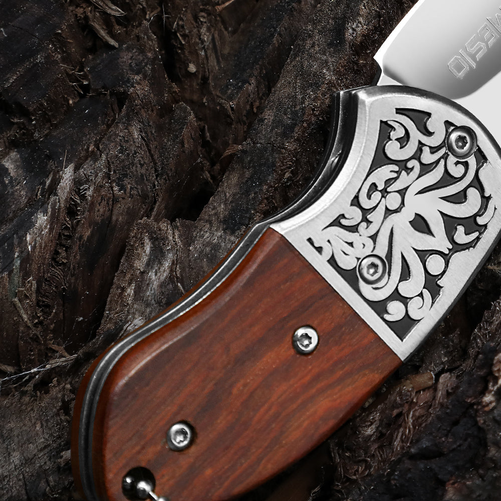 Omesio Mini Wooden Keychain Knife - Crimson Red