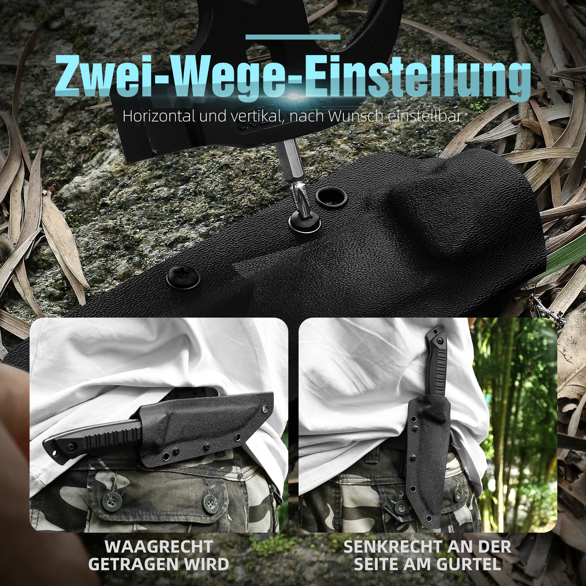 Omesio Tactical Tanto Knife | G10 Handle & Kydex Sheath