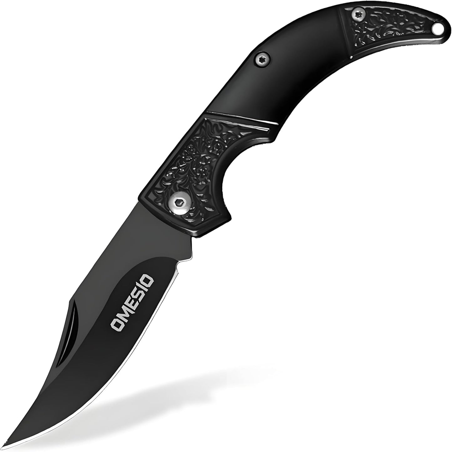 Omesio Mini Folding Knife, 8.5 cm Small Two-Handed Pocket Knife