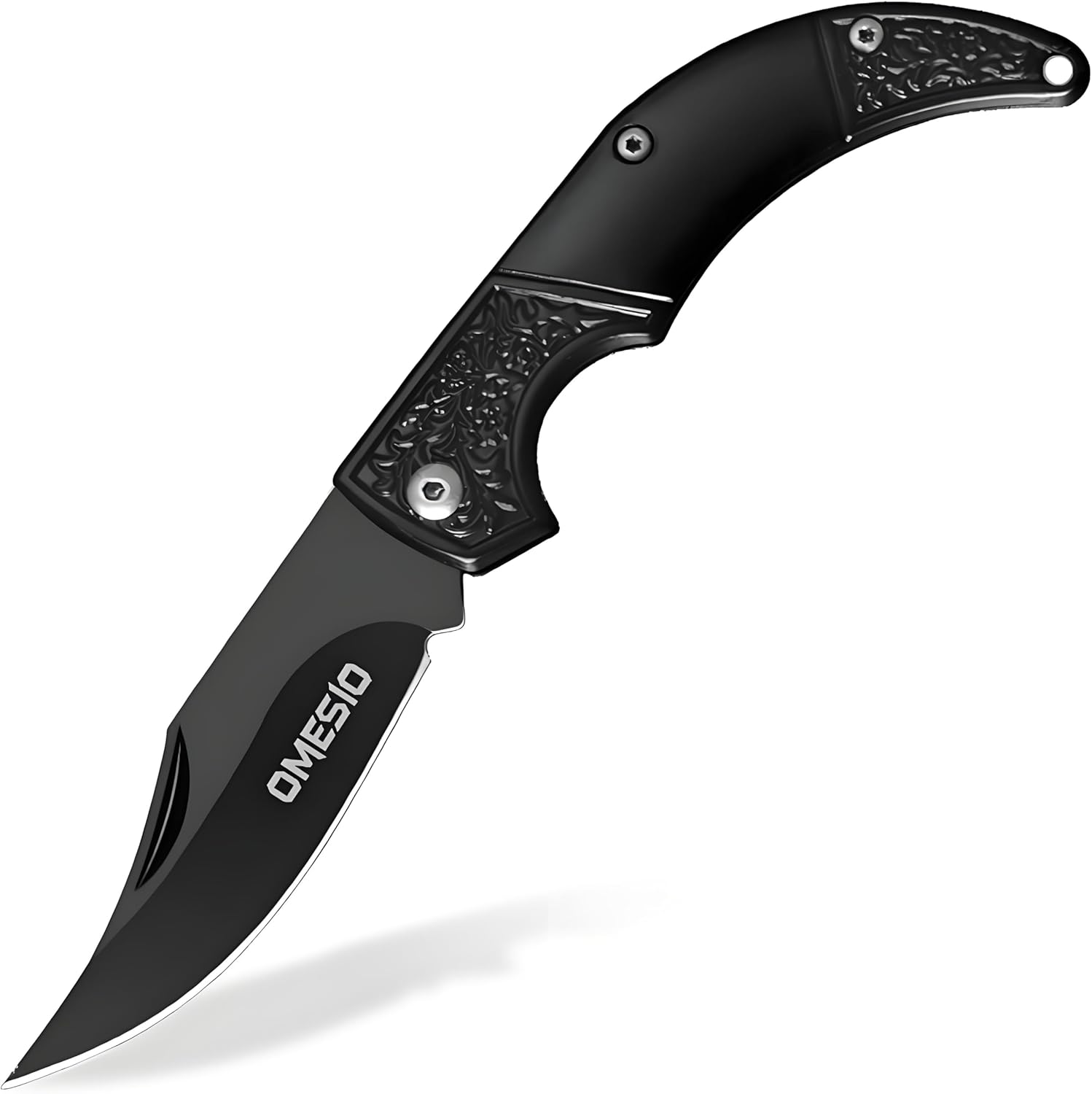 Omesio Mini Folding Knife, 8.5 cm Small Two-Handed Pocket Knife