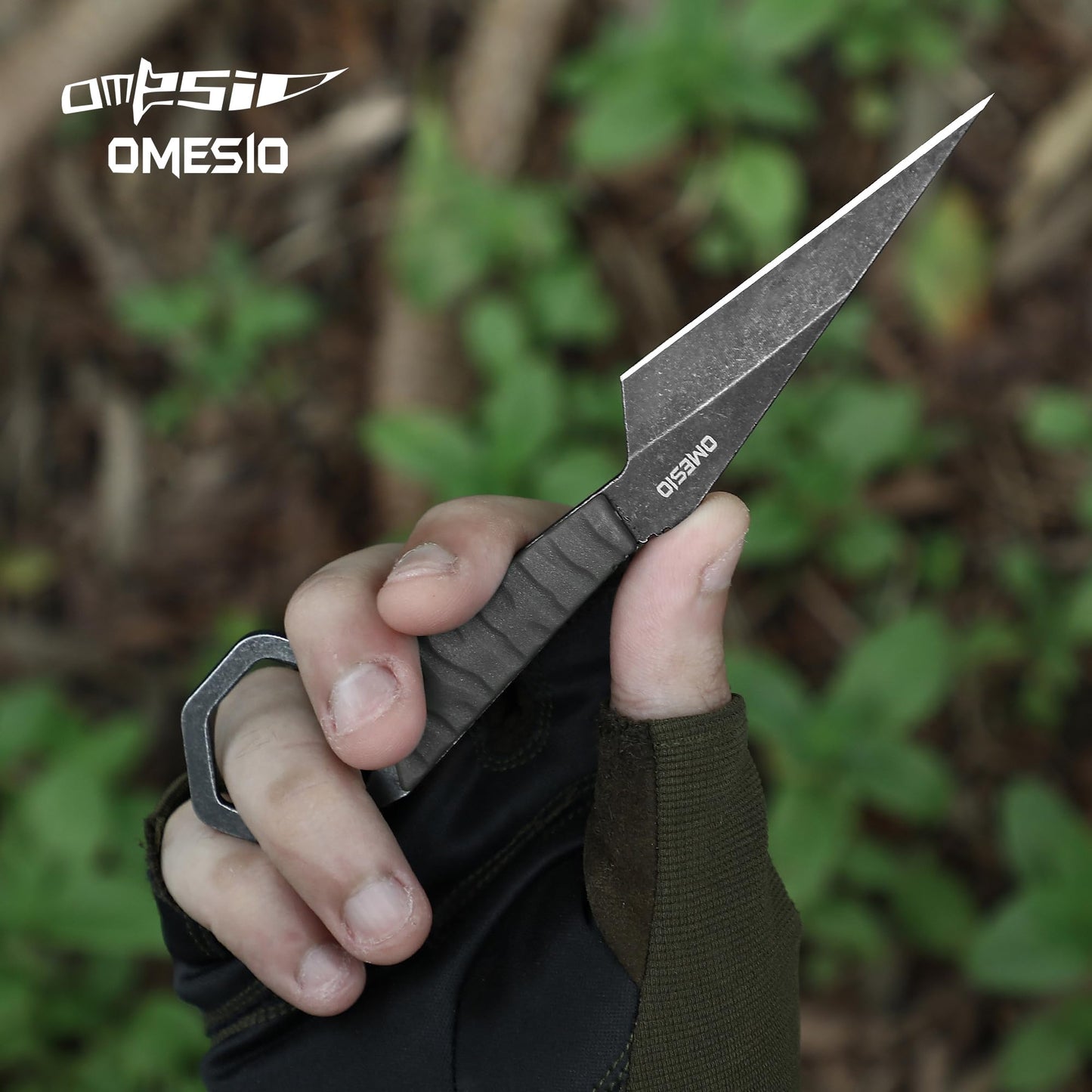 Omesio Compact Full Tang EDC Neck Knife | Black