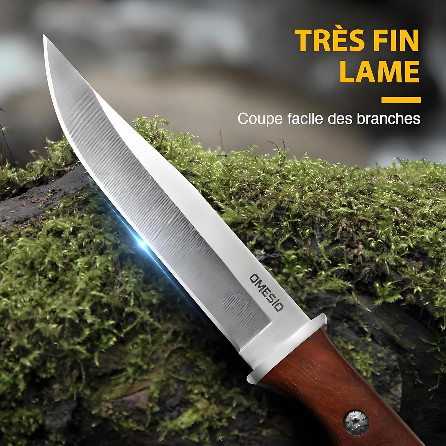 Omesio L-LY12H with Hunting knife Sheath Fixed Blade Knife 5CR13MOV Steel