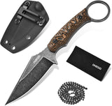 Omesio EDC Neck Knife with Sheath  D2 Steel with G10 Handle