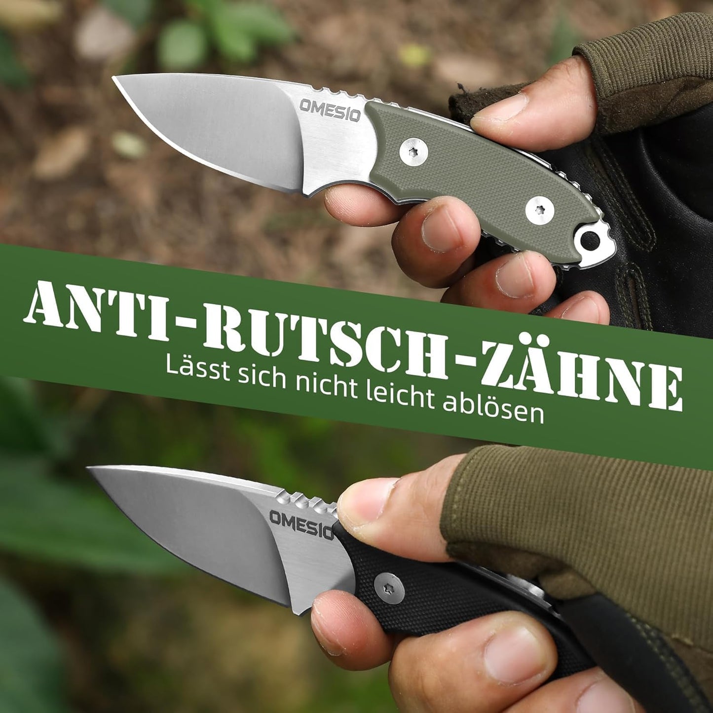 Omesio S-HT Compact D2 Neck Knife with Kydex Sheath