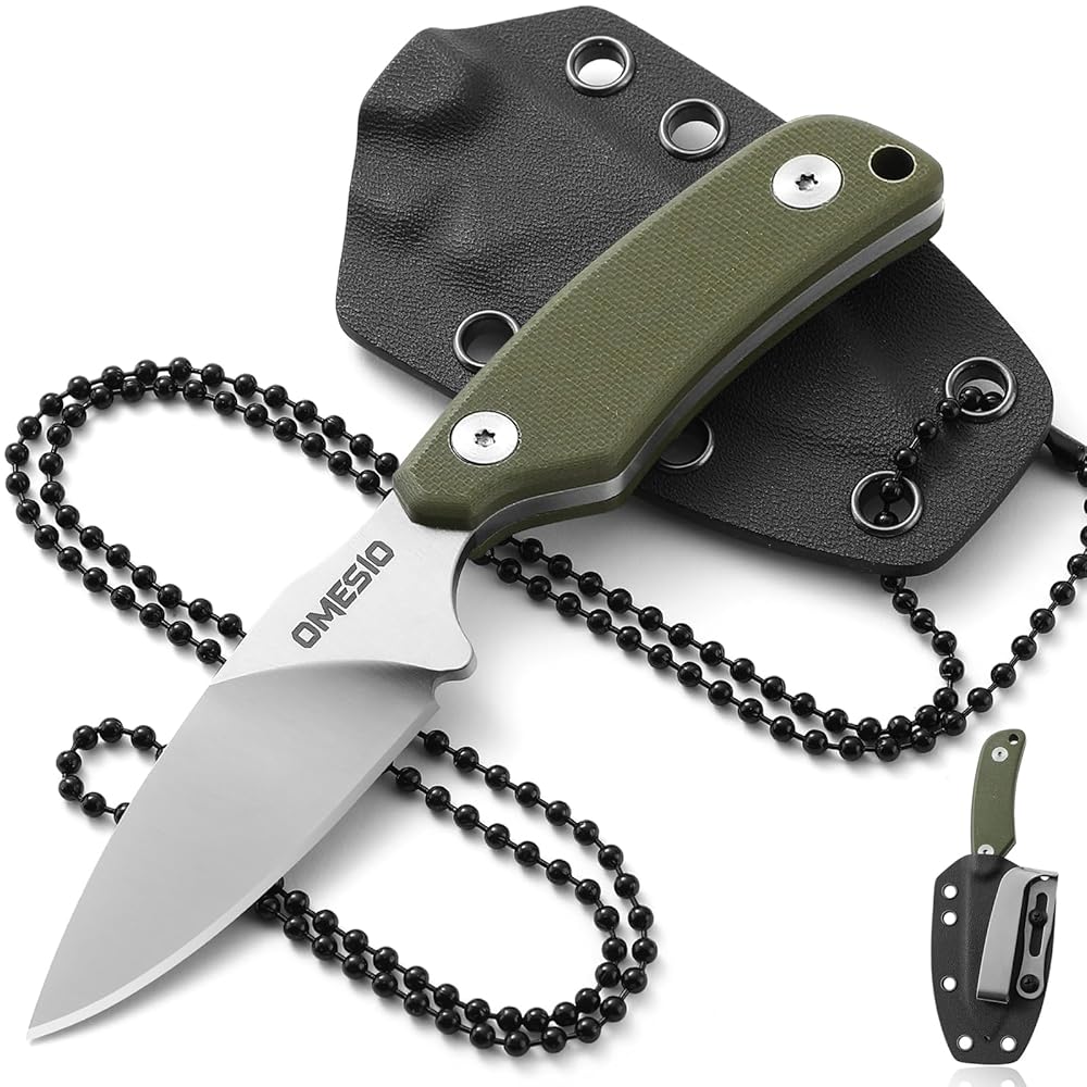 Coltello a lama fissa Omesio Compact D2 con fodero in Kydex