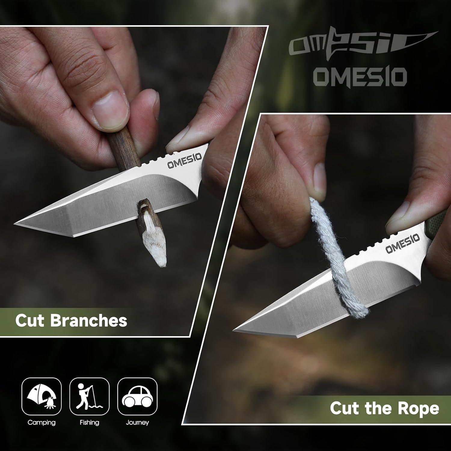 Omesio Tactical D2 Fixed Blade EDC Neck Knife