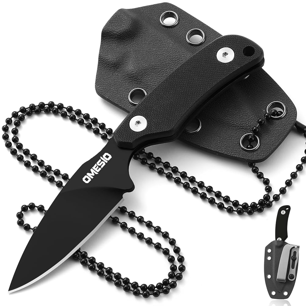 Coltello a lama fissa Omesio Compact D2 con fodero in Kydex