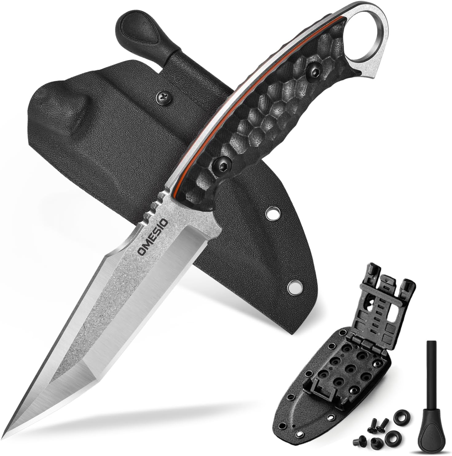 Coltello da sopravvivenza Omesio Tanto con fodero in Kydex,