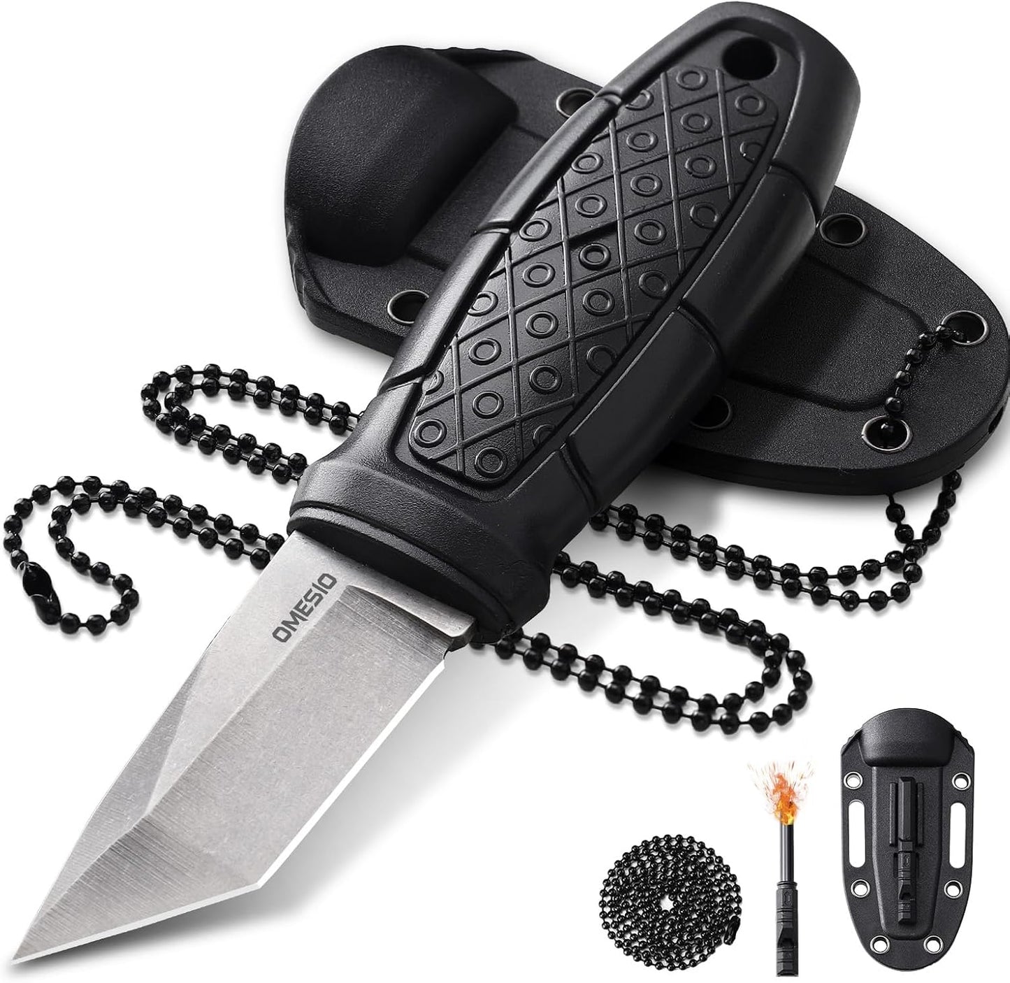 Omesio S-MY21 Tanto Knife, Outdoor Neck Knife