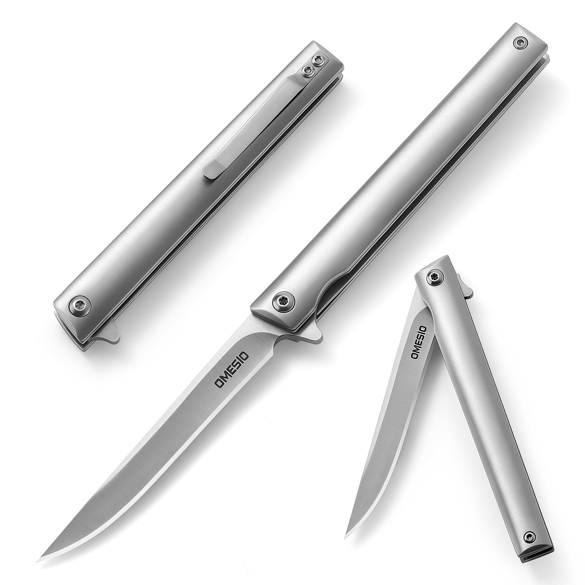 Omesio EDC Slim Tanto Knife | Blocco del rivestimento e apertura a flipper