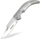 Omesio Mini Folding Knife, 8.5 cm Small Two-Handed Pocket Knife