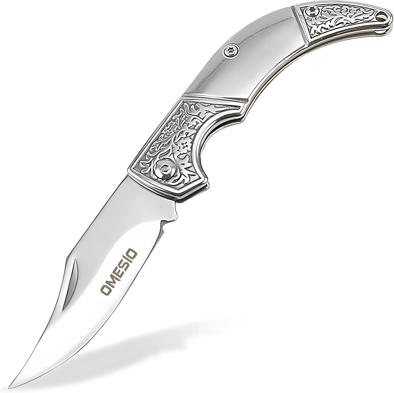 Omesio Mini Folding Knife, 8.5 cm Small Two-Handed Pocket Knife