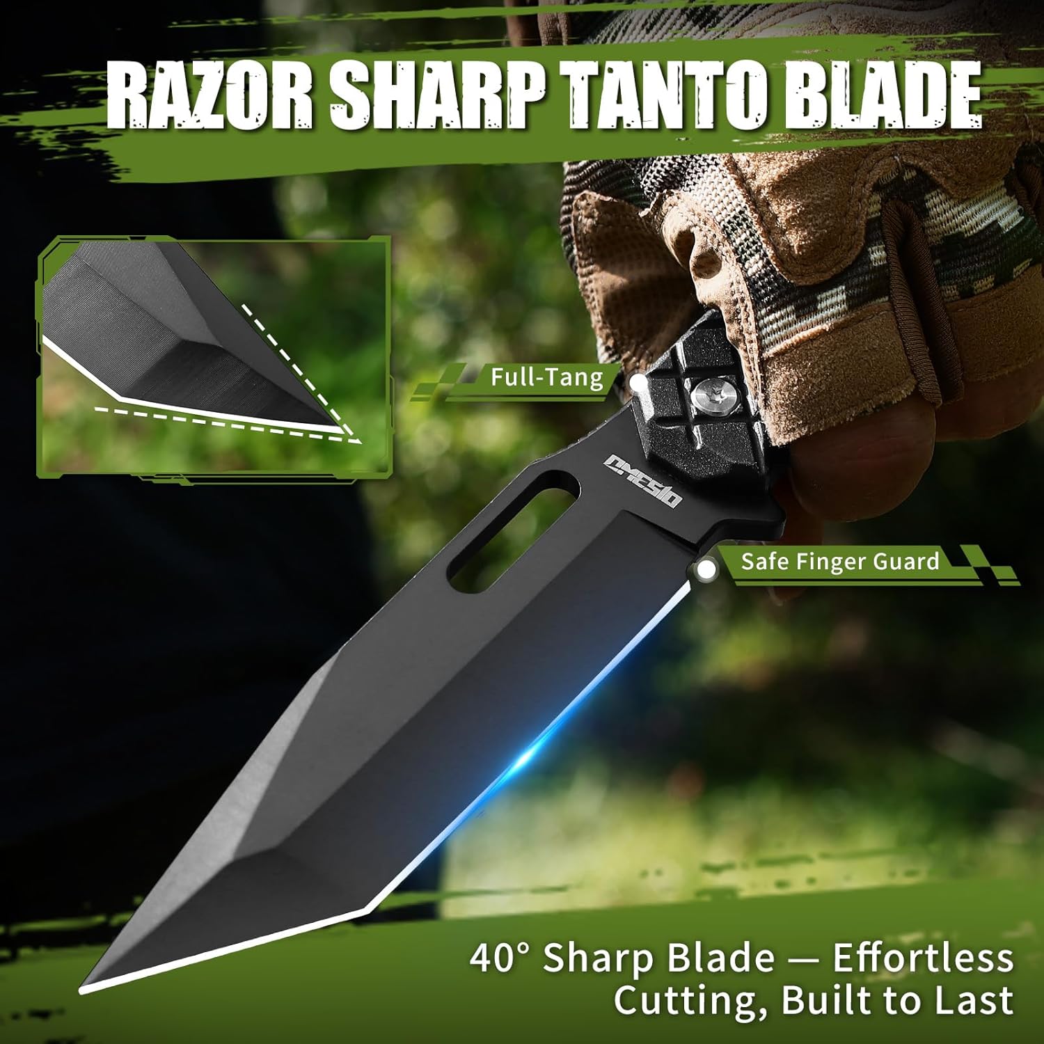 Omesio M-PJ21 Survival Knife with Kydex Sheath