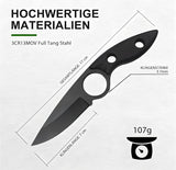 Coltello a lama fissa Omesio Compact D2 con fodero in Kydex