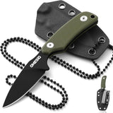 Coltello a lama fissa Omesio Compact D2 con fodero in Kydex
