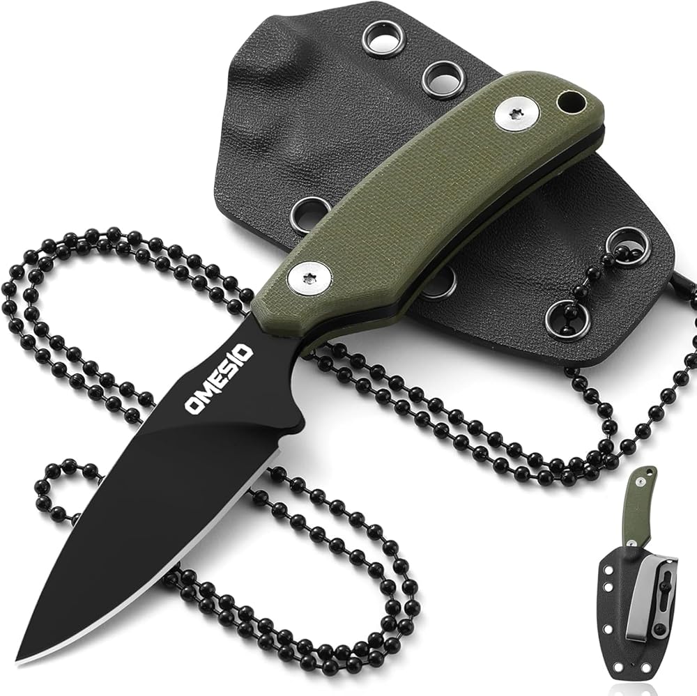 Coltello a lama fissa Omesio Compact D2 con fodero in Kydex