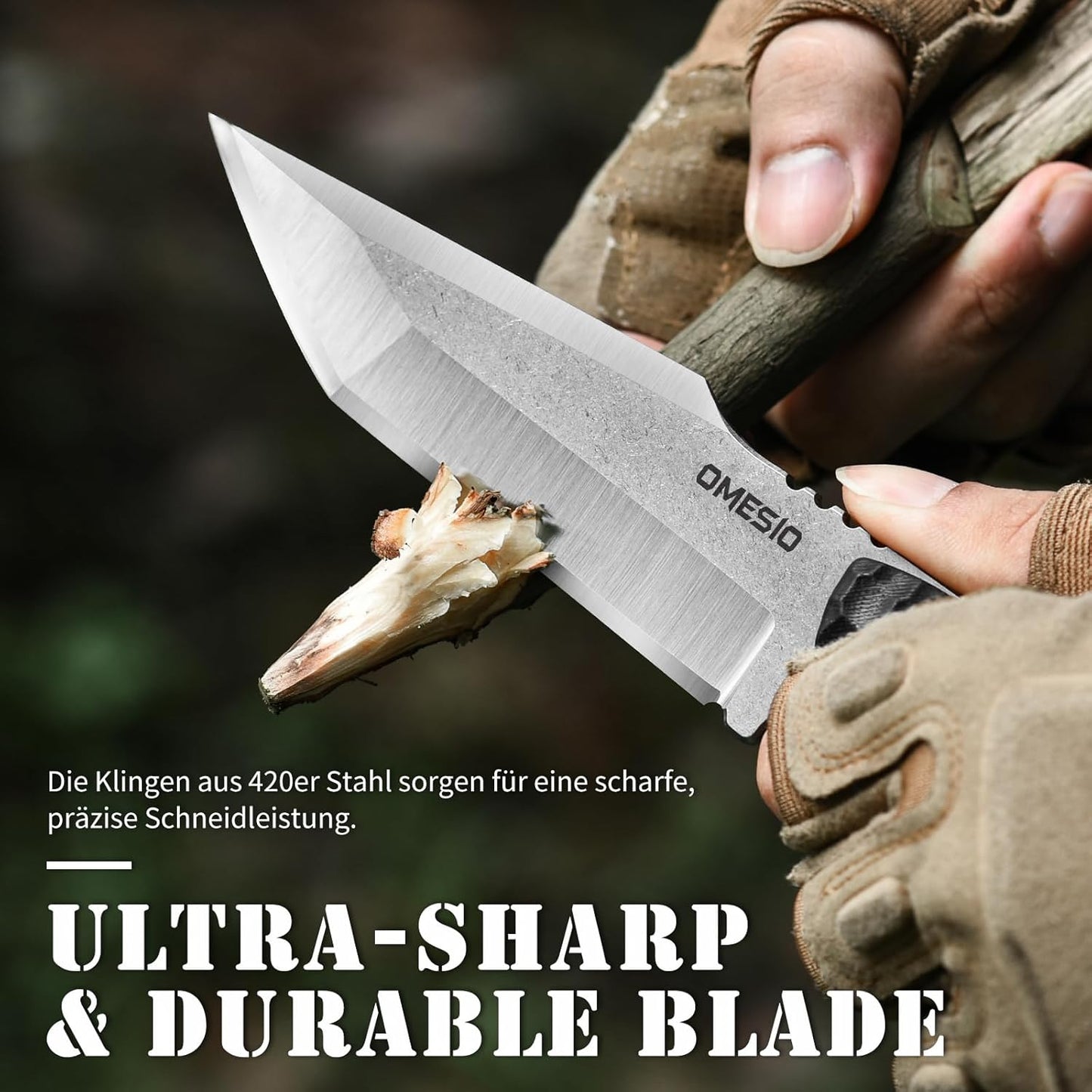 Coltello da sopravvivenza Omesio Tanto con fodero in Kydex,