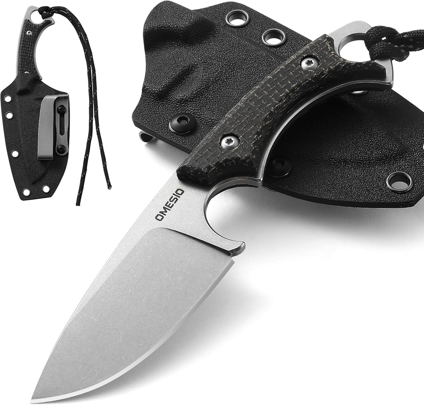 Omesio M-LL ixed Blade Knife 3.54" Blade D2 Steel Tactical Knife