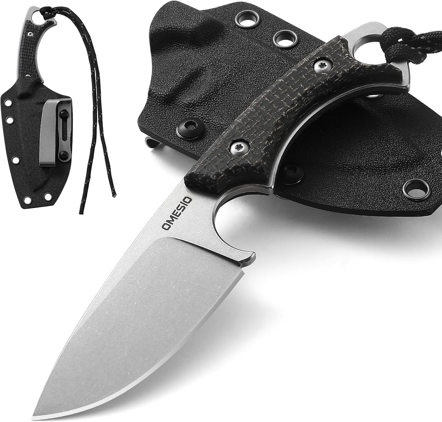 Omesio M-LL ixed Blade Knife 3.54" Blade D2 Steel Tactical Knife