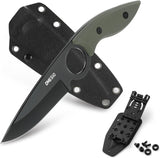 Omesio L-SY Hunting Knife 8.46" Full Tang EDC Horizontal Carry for Men