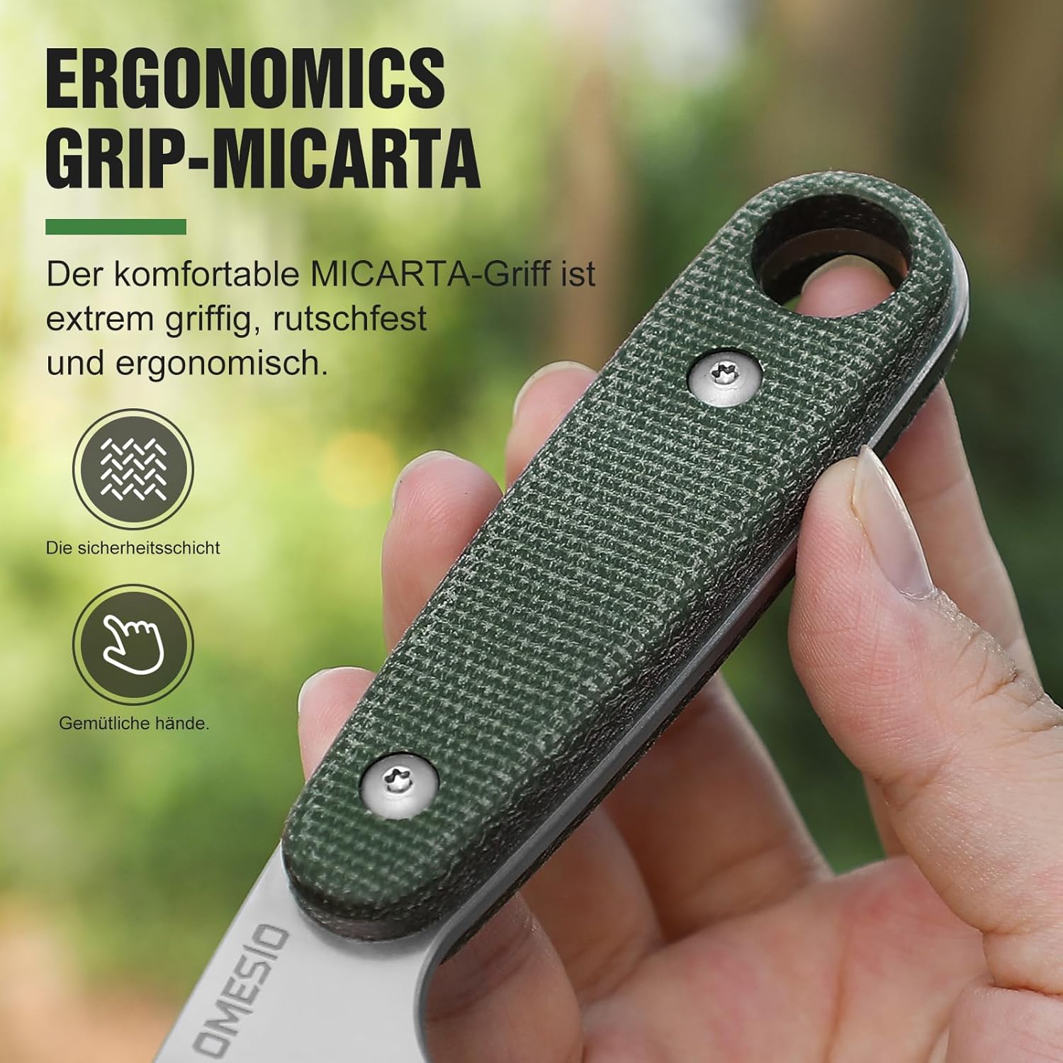 Omesio M-MK Outdoor Knife with 14C28N Steel Blade