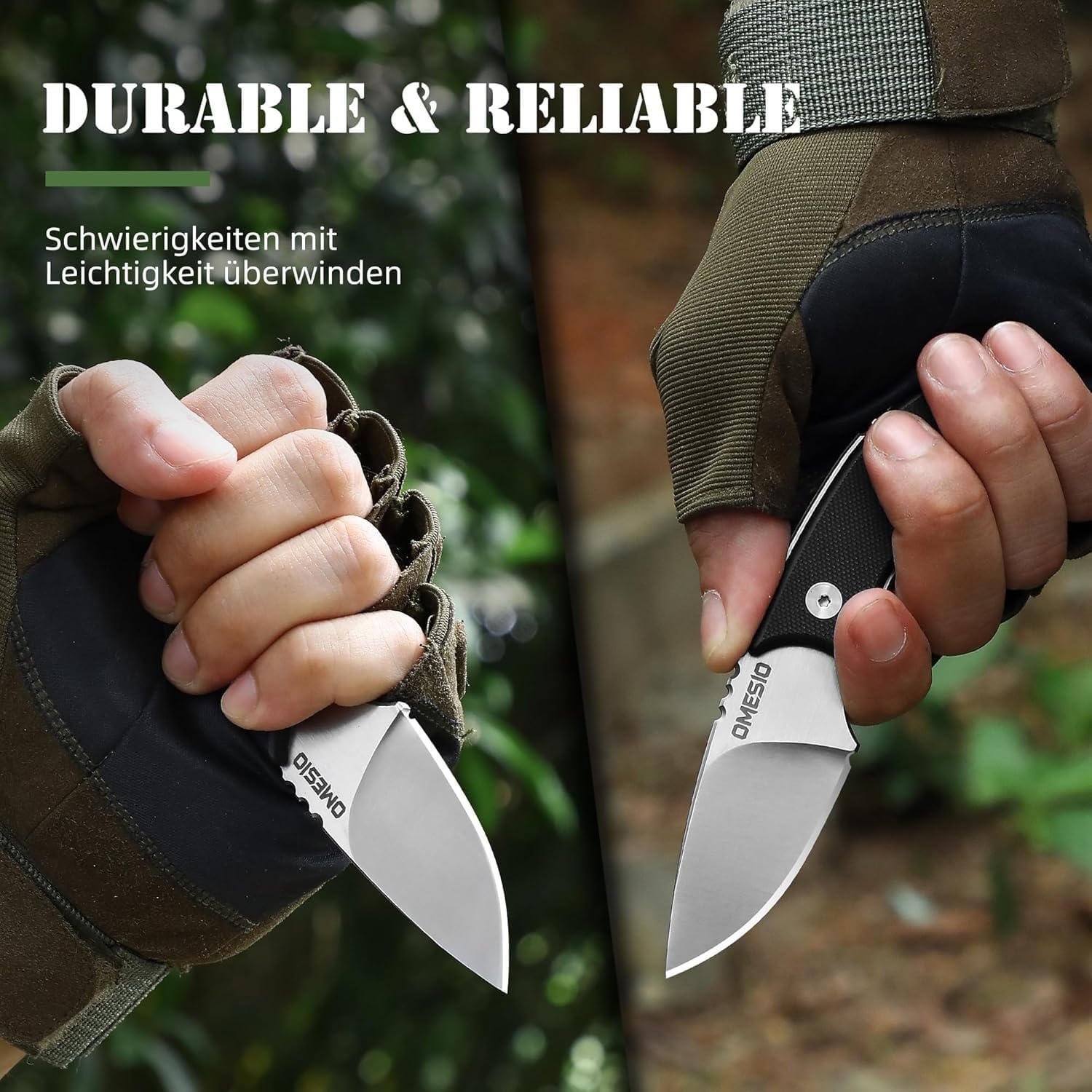 Omesio S-HT Compact D2 Neck Knife with Kydex Sheath