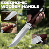 Omesio L-KB Straight Back Outdoor Hunting  Knife with Sheath