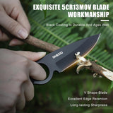 Omesio L-SY Hunting Knife 8.46" Full Tang EDC Horizontal Carry for Men