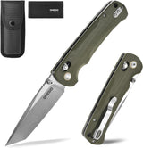 Omesio S-LB Tanto  Pocket Knife, 3.31" 14C28N Steel Axis Lock Knife