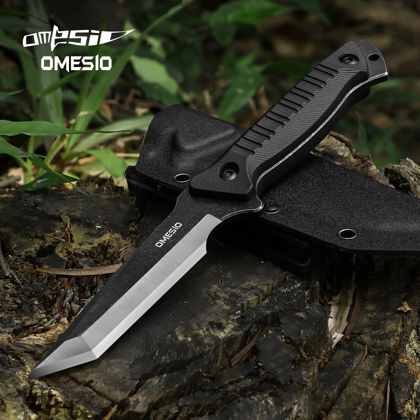 Omesio Tactical Tanto Knife | G10 Handle & Kydex Sheath