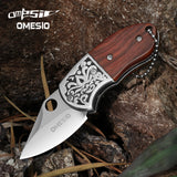 Omesio Mini Wooden Keychain Knife - Crimson Red