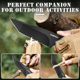 Omesio Tanto Tactical Survival Knife with Sheath
