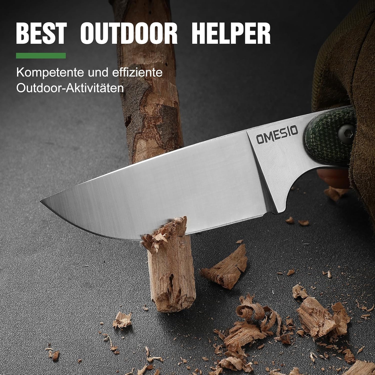 Omesio M-MK Outdoor Knife with 14C28N Steel Blade