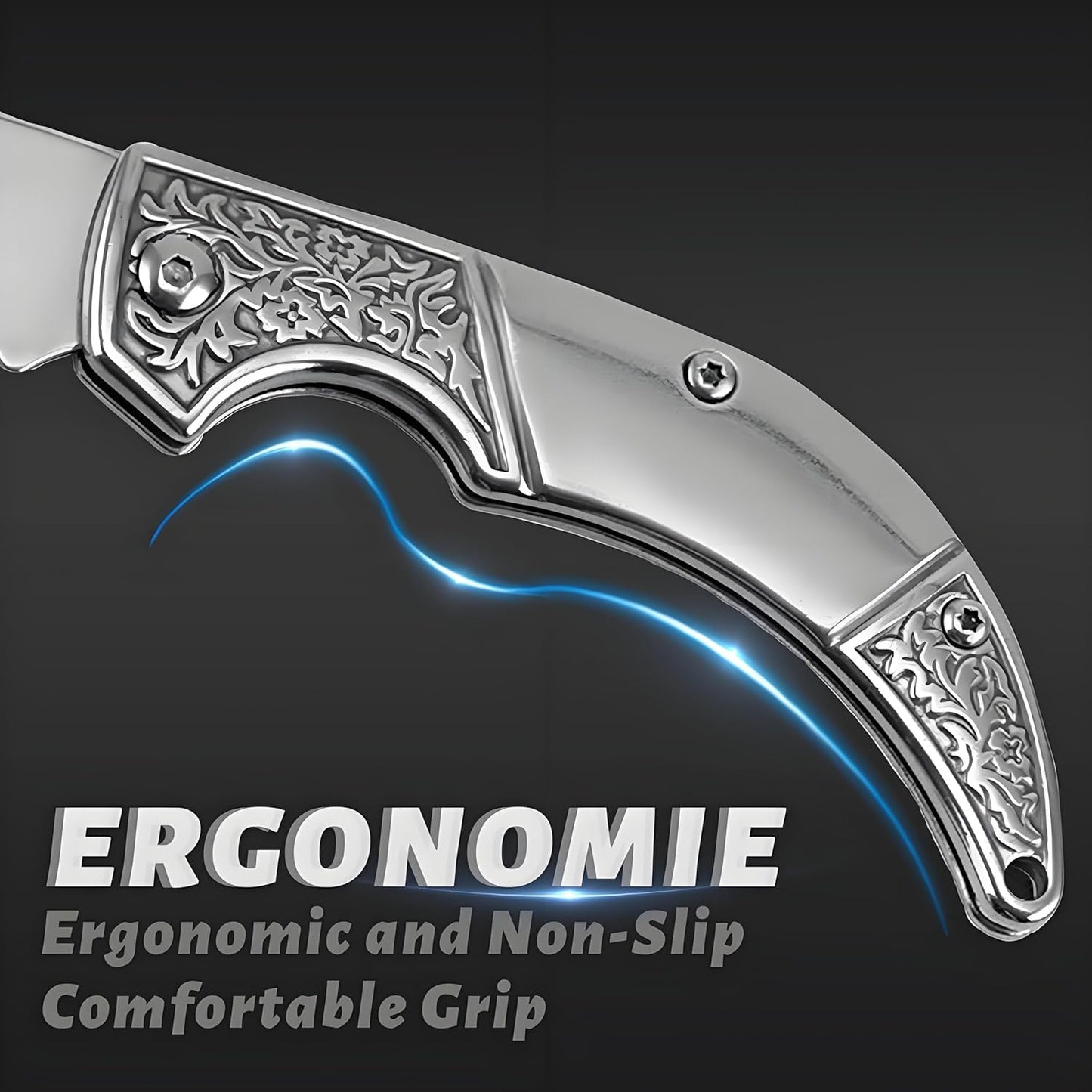 Omesio Mini Folding Knife, 8.5 cm Small Two-Handed Pocket Knife