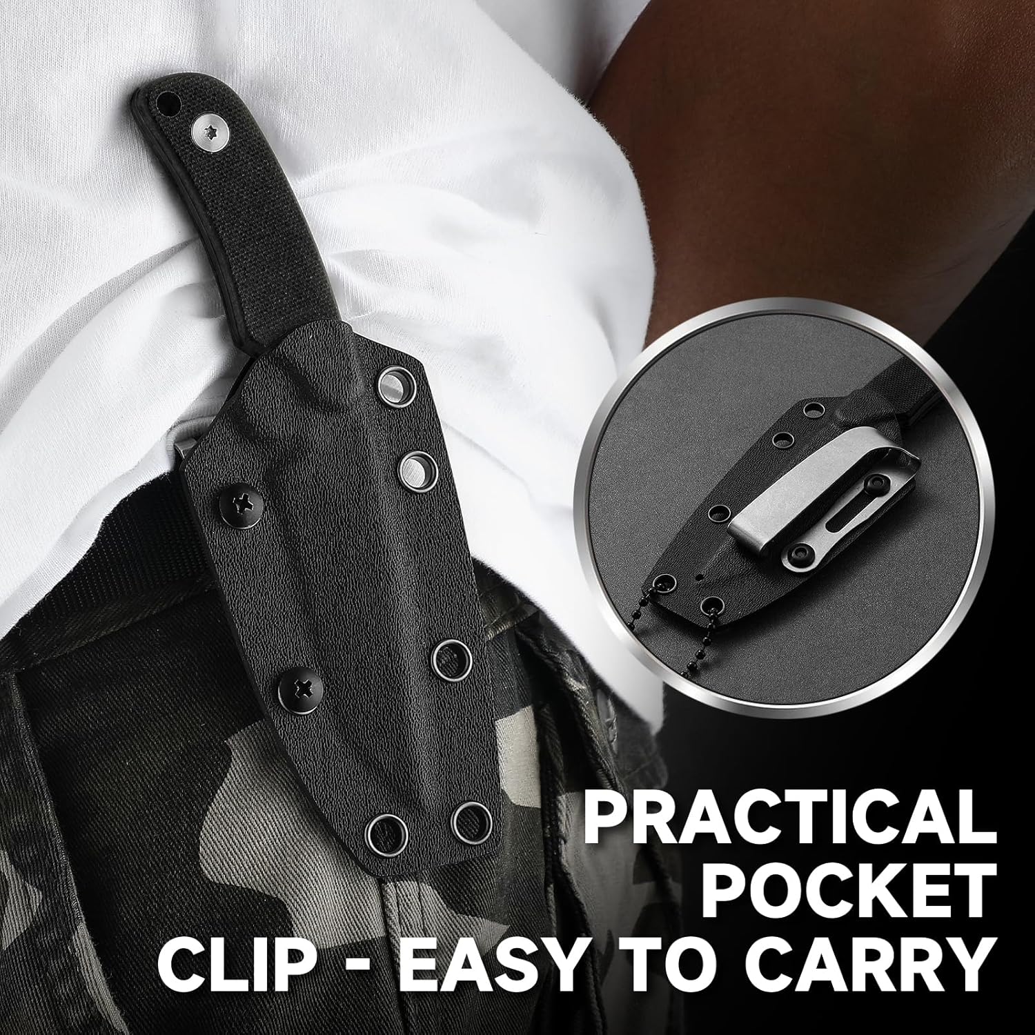 Omesio Tactical D2 Fixed Blade EDC Neck Knife