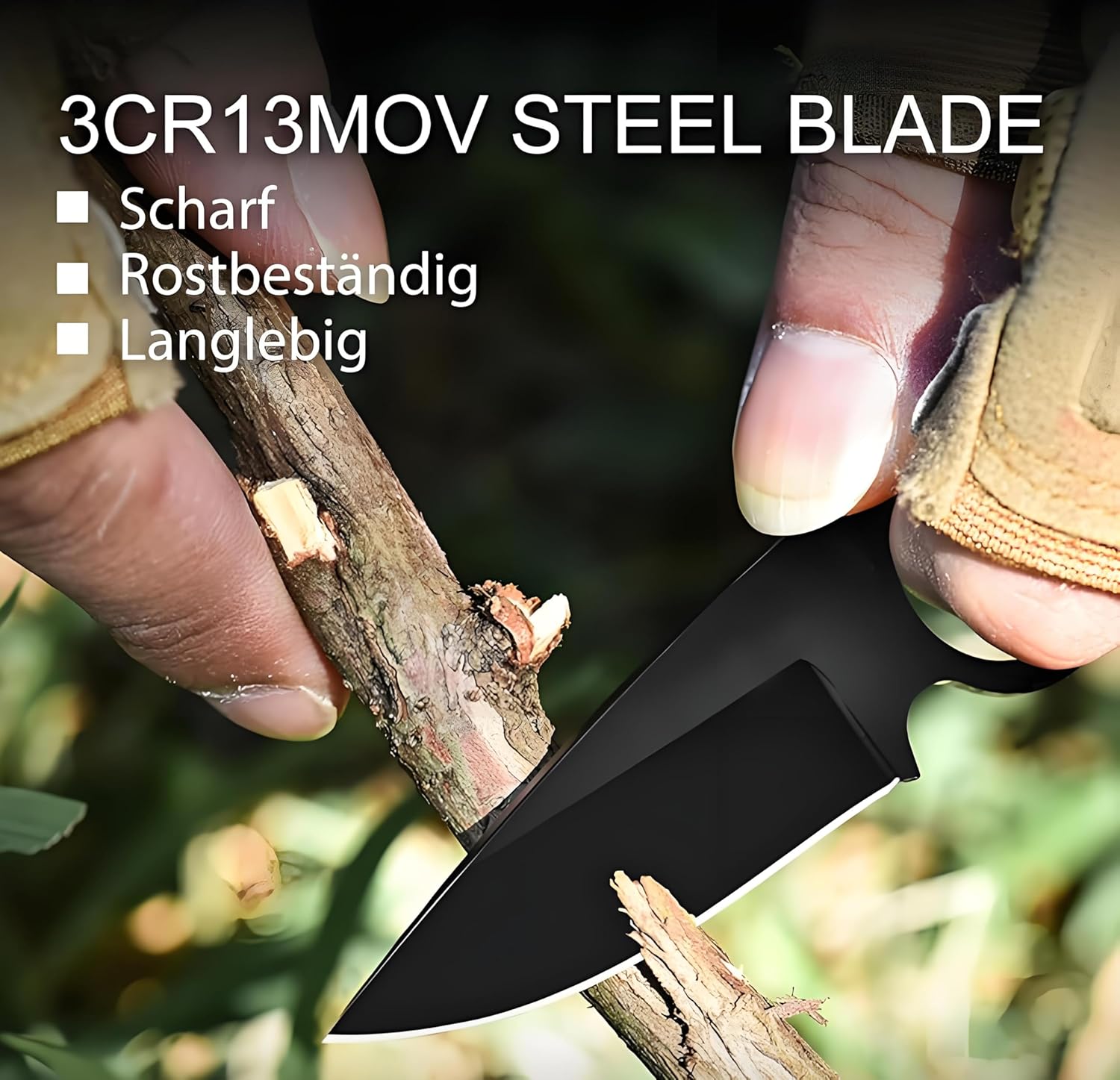 Coltello a lama fissa Omesio Compact D2 con fodero in Kydex